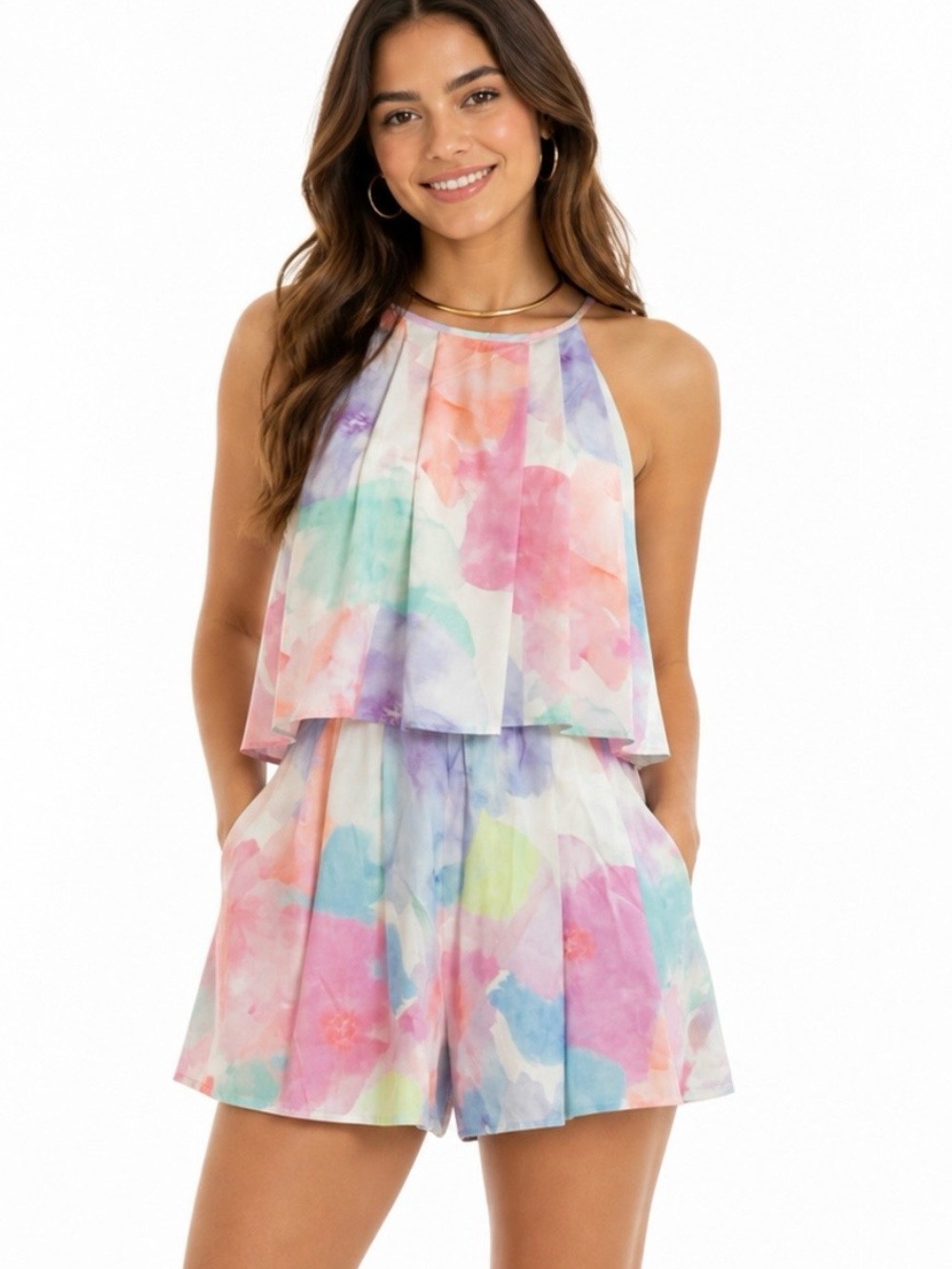 L'ATISTE Multicolor Romper  (Shorts) Size M